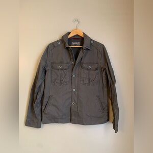 Jeremiah Jacket Mens Medium Green Cargo Zip Button Long Sleeve Lined Military